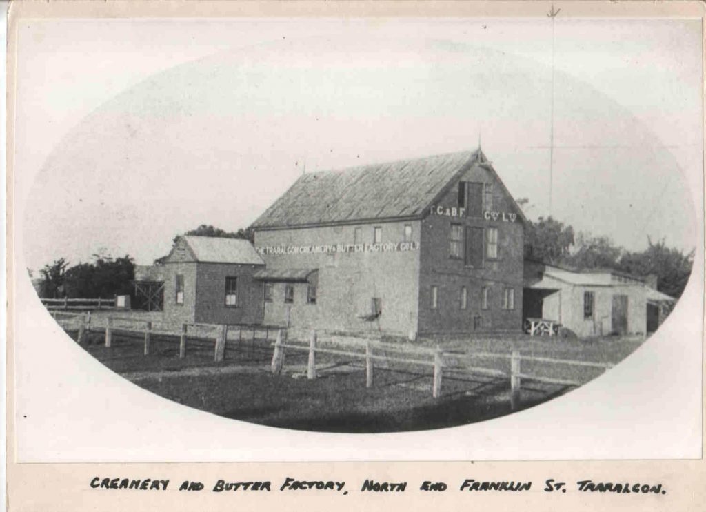 Historic photo of brick butter factory in Traralgon