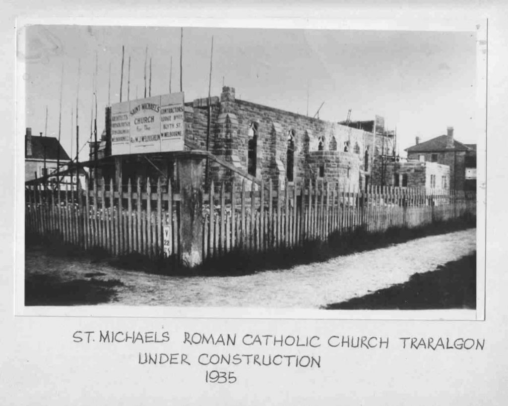St Michael's Roman Catholic Church, Kay Street Traralgon, under construction 1935