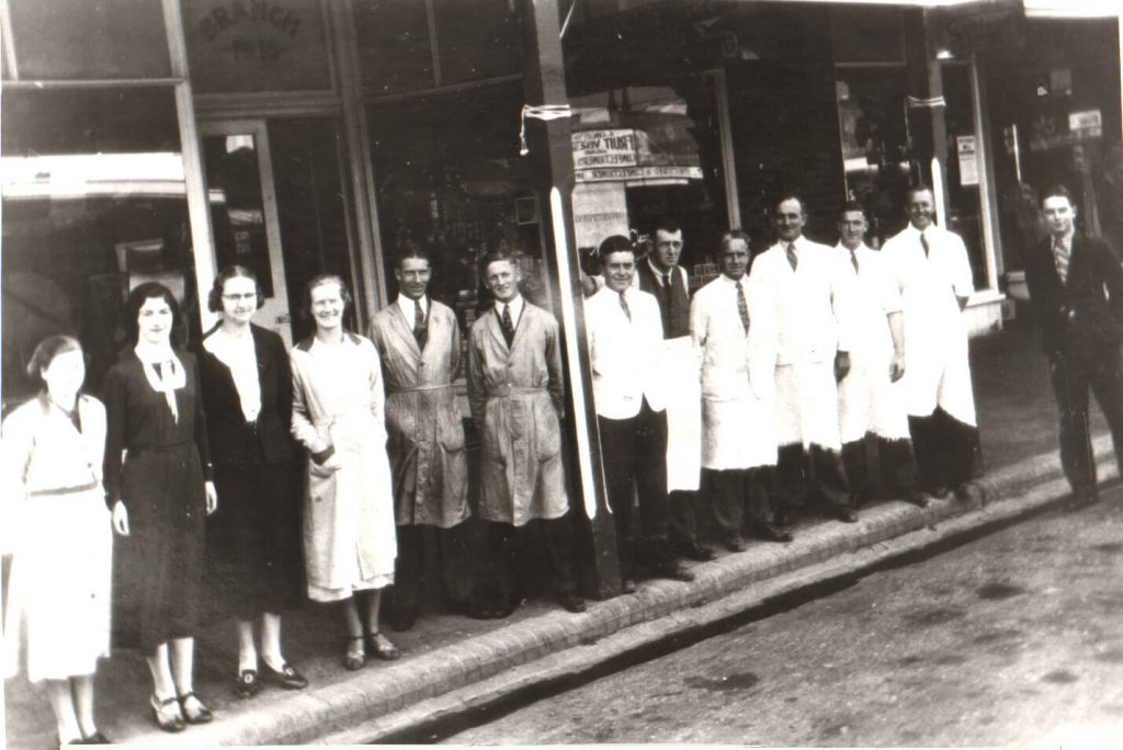 Staff at the Purvis store, 1937