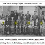 Black and white photo of teachers in school photos 1953