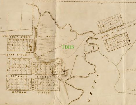 Historic map of Traralgon 1858