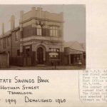 Historic photo of two storey State bank in Traralgon