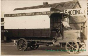 Historic photo of vintage truck used for moving furniture