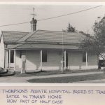 Black and white photo of old wooden house that used to be a private hospital in Traralgon