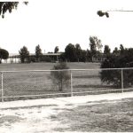 Black and white photo of Traralgon High school building in Traralgon in 1980s