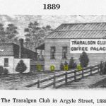 Historic drawing of Traralgon Club building 1889