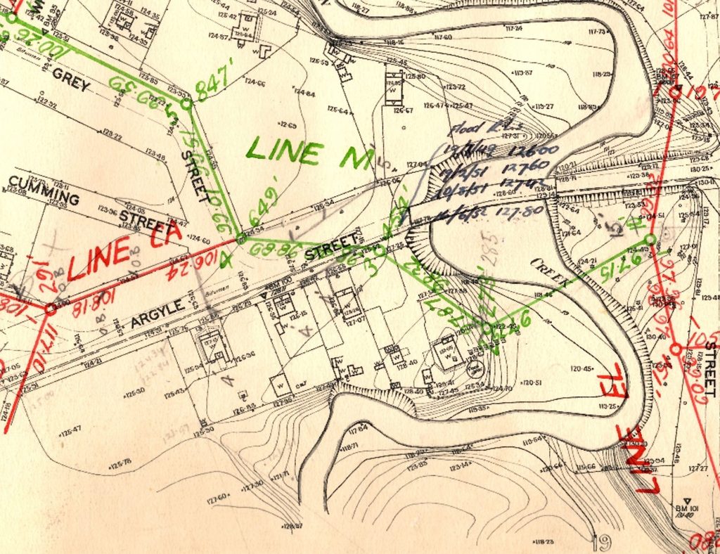 Sewerage Plan drawing of Traralgon in 1939