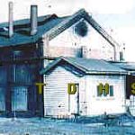 Historic photo of old gas works building